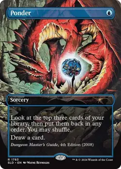 MTG - Ponder - Fanart Foil Secret Lair - Playtest / EDH - Image 1