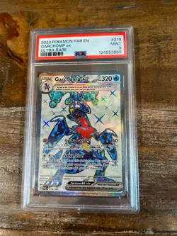 POKEMON 2023 Paradox Rift Ultra Rare GARCHOMP Ex #219 PSA 9 Mint RARE - Image 1