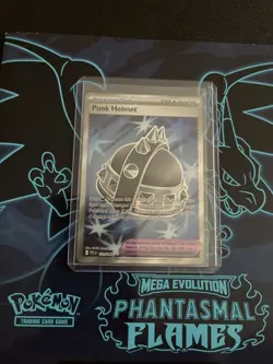Pokemon Punk Helmet 121/094 Phantasmal Flames Full Art Trainer Ultra Rare Holo! - Image 1