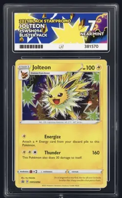 Pokemon Jolteon SWSH094 2021 Black Star Promo Sword & Shield ACE NEAR MINT 8 - Image 2