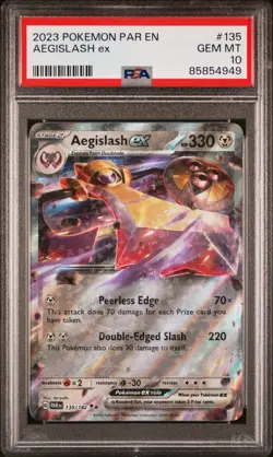 2023 Pokemon Paradox Rift PAR EN 135 Aegislash EX - PSA 10 Pop 14! - Image 1