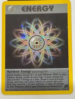 POKEMON TCG RAINBOW ENERGY 19/82 RARE HOLO TEAM ROCKET EXCELLENT PACK TO SLEEVE - Image 1