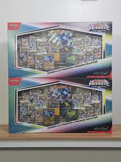 Pokemon Prismatic Evolutions Lucario & Tyranitar Ex Premium Collection LOT OF 2 - Image 1