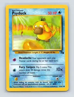Pokemon TCG Psyduck 53/62 Fossil Unlimited MP - Image 1
