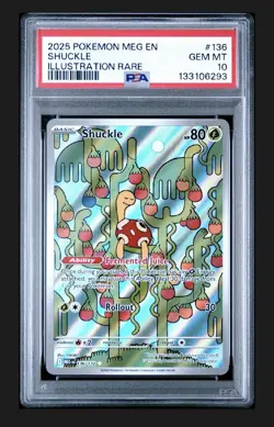 2025 POKEMON MEG EN-MEGA EVOLUTION ILLUSTRATION RARE #136 SHUCKLE PSA 10 - Image 1