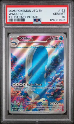 Pokemon Journey Together Wailord 162/159 PSA 10 Gem Mint Illustration Rare - Image 1