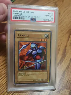 2002 Yu-Gi-Oh! LOB Armaill Legend Blue Eyes 1st Edition LOB-079 PSA Gem Mint 10 - Image 1