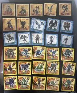 Yugioh Topps 1996 Peel & Stick Stickers Lot of 61 Gold and Silver Foil - Image 1
