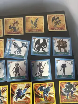 Yugioh Topps 1996 Peel & Stick Stickers Lot of 61 Gold and Silver Foil - Image 3