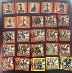 Yugioh Topps 1996 Peel & Stick Stickers Lot of 61 Gold and Silver Foil - Image 4