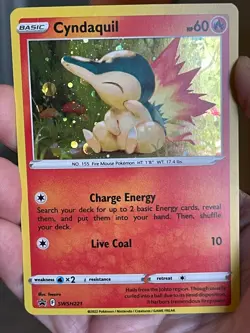 POKEMON CYNDAQUIL SWSH221 BLACK STAR PROMO COSMOS HOLOFOIL NM CARD - Image 1