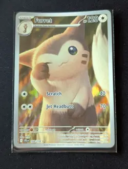 Pokemon TCG Furret 168/159 Journey Together Illustration Rare Full Art Card NM - Image 1