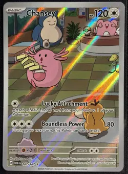 Chansey 187/167 - Illustration Rare Twilight Masquerade Holo 2024 - NM Card - Image 1