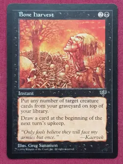 Magic The Gathering MIRAGE BONE HARVEST black card MTG - Image 1
