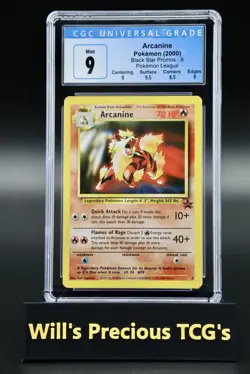CGC 9 Arcanine 6 Black Star Promo Holo Pokemon Card Mint WOTC - Image 1