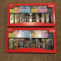 Lot of Two (2) Pokemon Prismatic Evolutions 8 Mini-Tins with Promo Cards Costco - Image 1