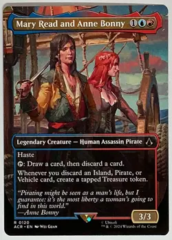 MTG Mary Read and Anne Bonny ACR Borderless LP Rare Legendary Creature - Image 1