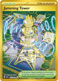 Lightly Played Jamming Tower - 243/182 - Hyper Rare Pokemon Destined Rivals - Image 1