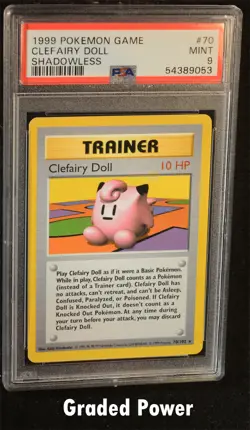 Pokemon Base Set Unlimited Shadowless Clefairy Doll SHADOWLESS PSA 9 (9053) #70 - Image 1