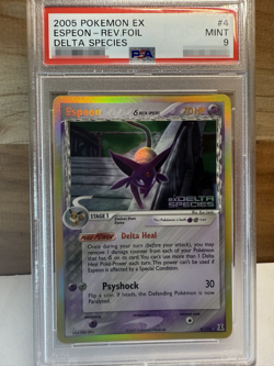 2005 Pokemon EX Delta Species: #4 Espeon - Rev. Holo - PSA 9 - Image 1