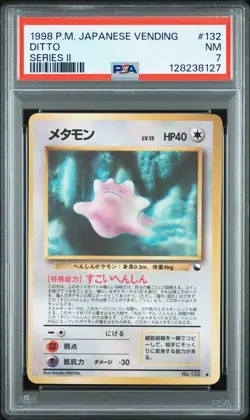 1998 POKEMON JPN VENDING SER II #132 DITTO PSA 7 - Image 1
