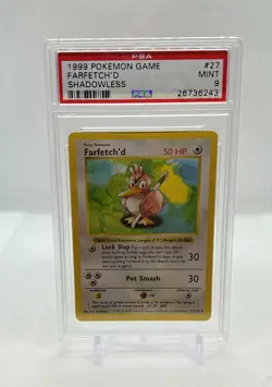 Pokemon Card - Farfetch'd 27/102 - Base Set - Shadowless - PSA 9 Mint - Image 1