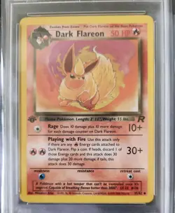 FLAREON 35/82 - TEAM ROCKET 1999 POKEMON CARD - POP 204 PSA 8 NM / MINT - Image 1