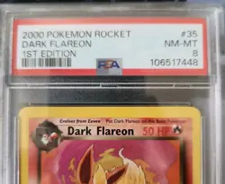 FLAREON 35/82 - TEAM ROCKET 1999 POKEMON CARD - POP 204 PSA 8 NM / MINT - Image 2