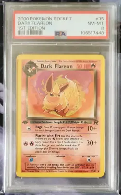 FLAREON 35/82 - TEAM ROCKET 1999 POKEMON CARD - POP 204 PSA 8 NM / MINT - Image 3