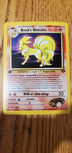 Brock's Ninetales 1st Edition Gym Challenge 2000 (US/Canada) - Rare Pokemon Card - Image 2