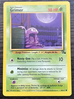 Grimer 48/62 Base Set Fossil Pokemon TCG WOTC Lightly Played Common LP - Image 1