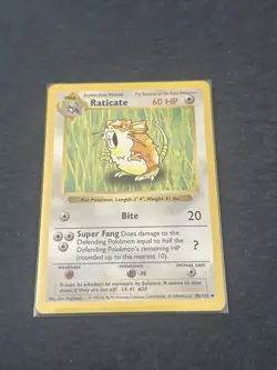 Pokemon TCG WoTC Raticate 040/102 Base Set (Shadowless) Vintage Lightly Played - Image 1