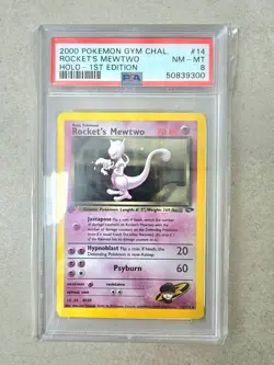 Rocket’s Mewtwo - Pokemon Gym Challenge 14/132 - Holo - 1st Edition - PSA 8 - Image 1