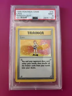 1999 Pokemon Base Set Lass Shadowless #75 PSA 9 NEAR MINT - Image 1