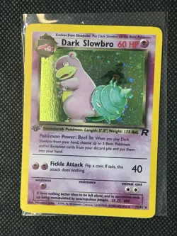 Pokemon TCG Vintage Team Rocket Dark Slowbro Holo Rare 12/82 1st Edition - Image 1
