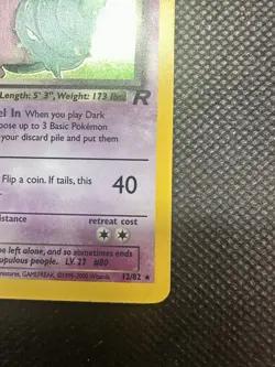 Pokemon TCG Vintage Team Rocket Dark Slowbro Holo Rare 12/82 1st Edition - Image 5