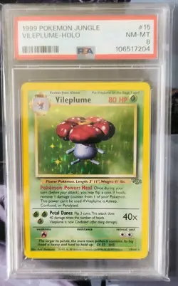 1999 Pokemon Jungle Set Vileplume Holo 15/64 Mint PSA 9 - Image 2