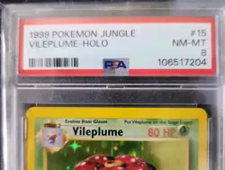 1999 Pokemon Jungle Set Vileplume Holo 15/64 Mint PSA 9 - Image 3