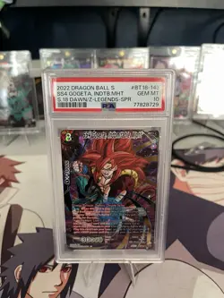 PSA 10 Dragon Ball Super Card Game SS4 Gogeta, Indomitable Might BT18-143 SPR - Image 1
