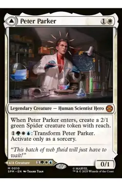 1x Peter Parker - MTG Spider-Man Mythic! NM! Ships Fast! - Image 1