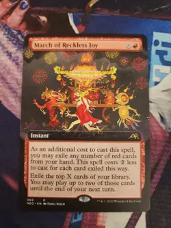 MTG - NEO - March of Reckless Joy Extended Art - Image 1