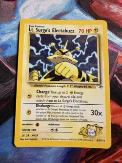 LT. SURGE'S ELECTABUZZ 2000 POKEMON GYM HEROES HOLO RARE 6/132 Q5686 - Image 1