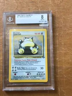 Graded 8 NM-MT (Near Mint-Min) Snorlax Holo 11/64 - 1999 Pokemon Jungle TCG - Image 1