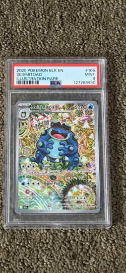 PSA 9 Pokemon TCG Seismitoad Illustration Rare Black Bolt 105/086 - Image 1