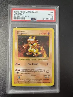 1999 Pokemon Game Magmar #36 Shadowless PSA 9 - Image 1