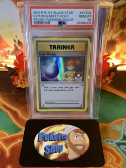 2015 Pokemon League Gym Badge Misty XY204 Black Star Promo - PSA 10 GEM MINT - Image 1
