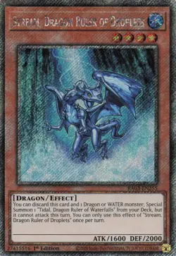 Yugioh Stream, Dragon Ruler of Droplets RA03-EN255 - Platinum Secret Rare - Image 1