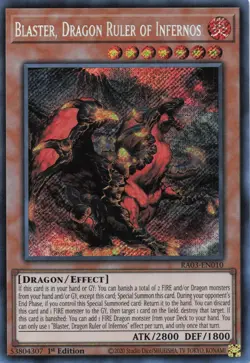 Yugioh Blaster, Dragon Ruler of Infernos RA03-EN010 - - Secret Rare - Image 1