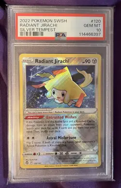 Pokemon TCG Radiant Jirachi Card 120/195 Silver Tempest PSA 10 - Image 1