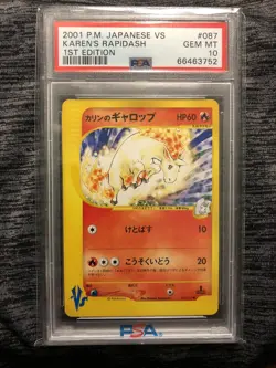 PSA 10 Gem Mint Karen's Rapidash 087 VS Series Japanese Pokemon Card 1st Edition - Image 1